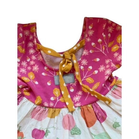 Eleanor Rose Britney Dress Girls Size 3 - 4 Pumpkin Acorn Short Sleeve - Picture 9 of 11